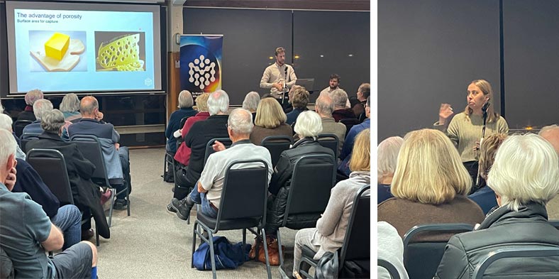 Charlie Ruffman (left) and Michelle Cook (right) speaking at the RLS event in Tauranga