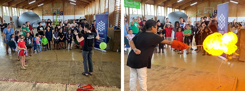 Hydrogen balloon explosions at the Niue Science Festival 