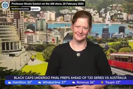 Professor Nicola Gaston discusses science funding on TV Three's AM show